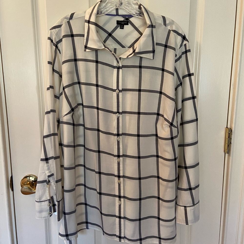 Talbot Windowpane Button Down Tunic